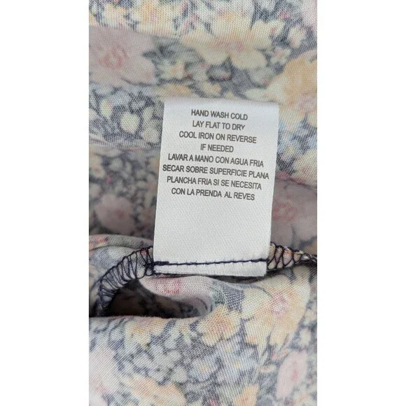 Bebop Ditsy Floral Dress XL Yellow/Navy Boho Cutout Midriff Tie Front Mini New - Picture 7 of 9